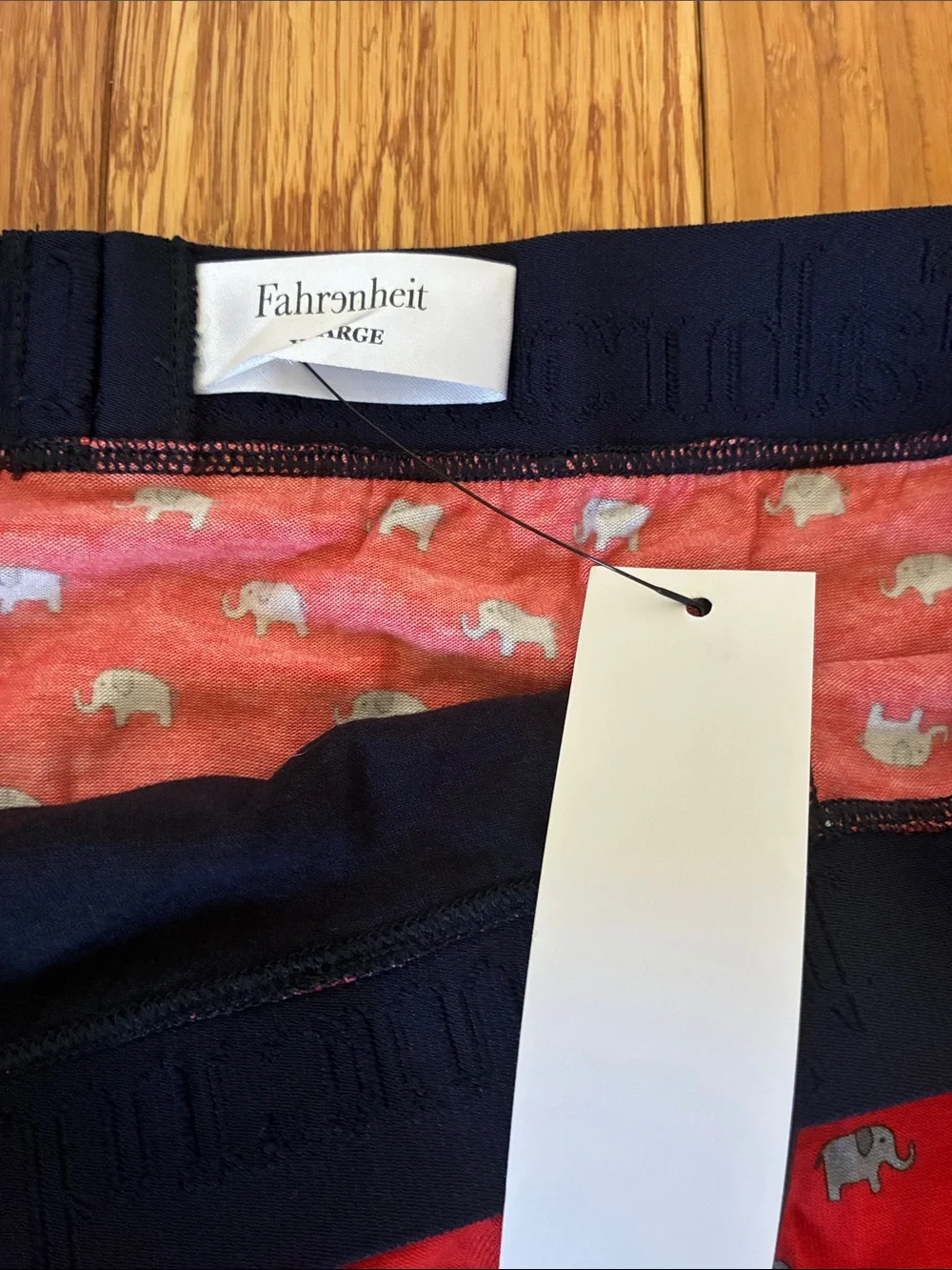 Faherty Red Elephant-Print Boxer Briefs with Navy Trim
